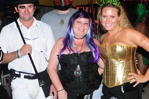 Schooner Wharf crew at their annual Schooner Wharf Walk On Costume Competition, Pollux Dietz, Cory Grandy, Melissa Williams and Lenzie Purcell