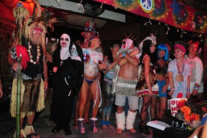 Some of the paraticiants in the Schooner Wharf Annual Costume Competition